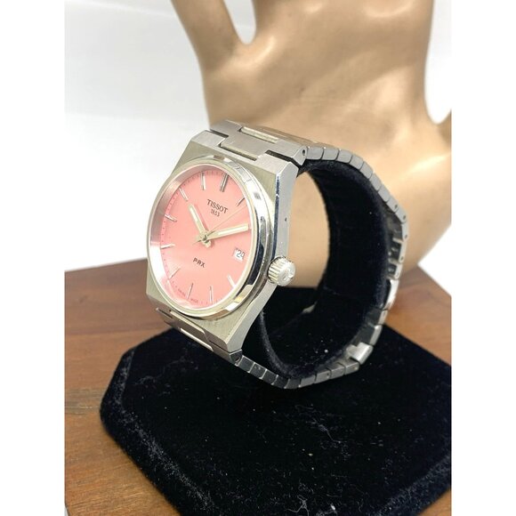 Tissot PRX Women's Watch Swiss Quartz Pink Dial Silver Steel 35mm T1372101133100 - Picture 2 of 15